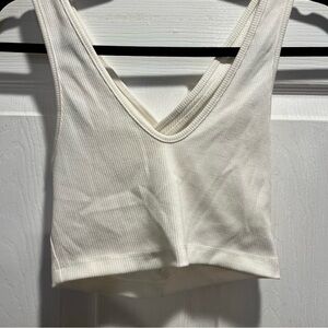 Urban Outfitters White Ribbed Bandeau